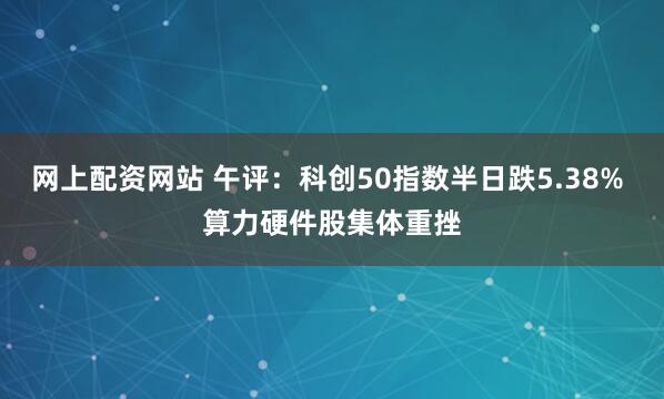 网上配资网站 午评：科创50指数半日跌5.38% 算力硬件股集体重挫